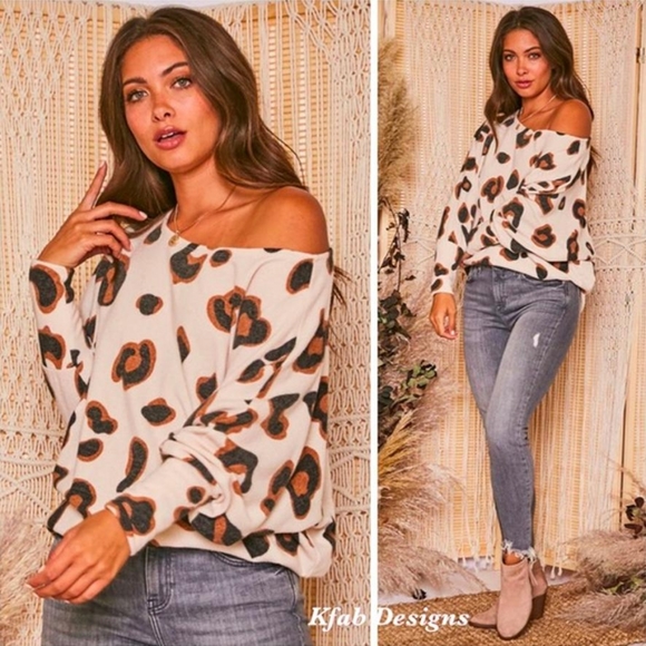 Multi Wear ANIMAL PRINT SOFTEST DOLMAN TOP - Picture 7 of 11